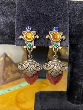 Vintage Robert Rose Brass Drop earrings